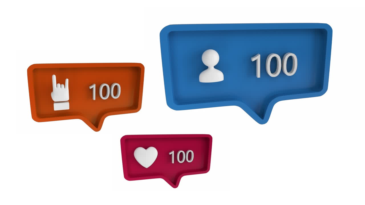 iconos que aumentan en número en las redes sociales