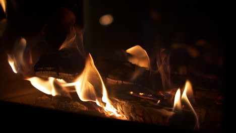 closeup of fiery flame burning in slow motion background