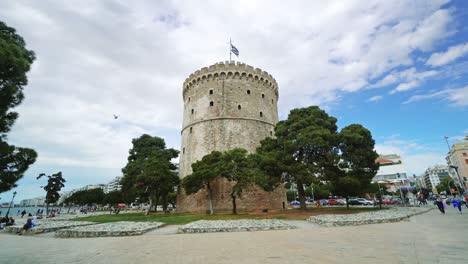 the white tower at thessaloniki city in greece. an important historical landmark