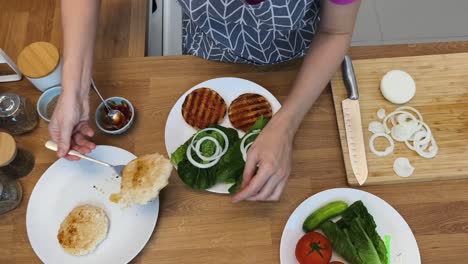 preparing homemade burgers