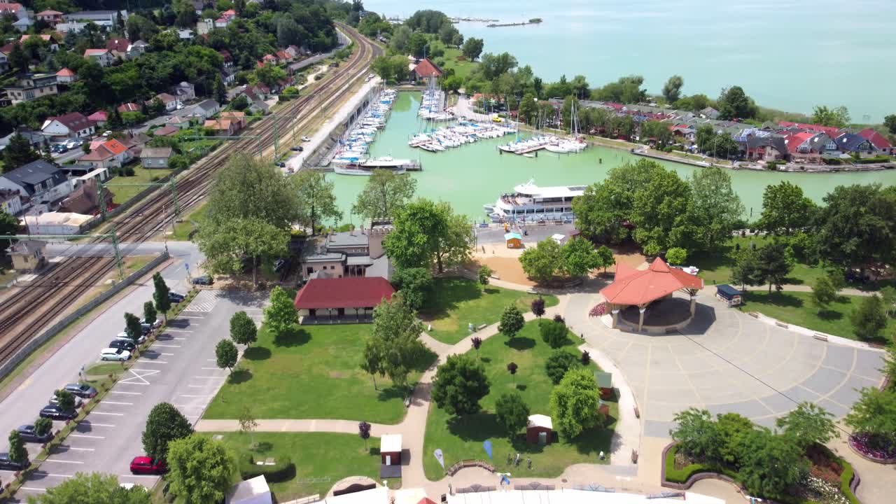 Fony&oacute;d, Hungary Sailing yachts in the port of Fony&oacute;d, on Lake Balaton in Hungary drone