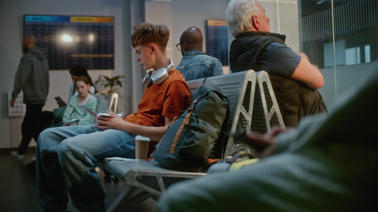 Airport Waiting Area with Passengers