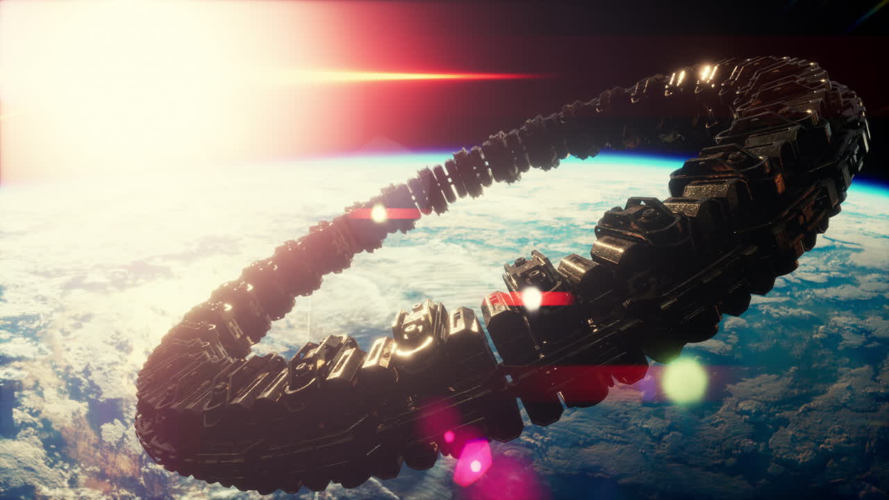 космический корабль нло, парящий в небе элементы, предоставленные наса