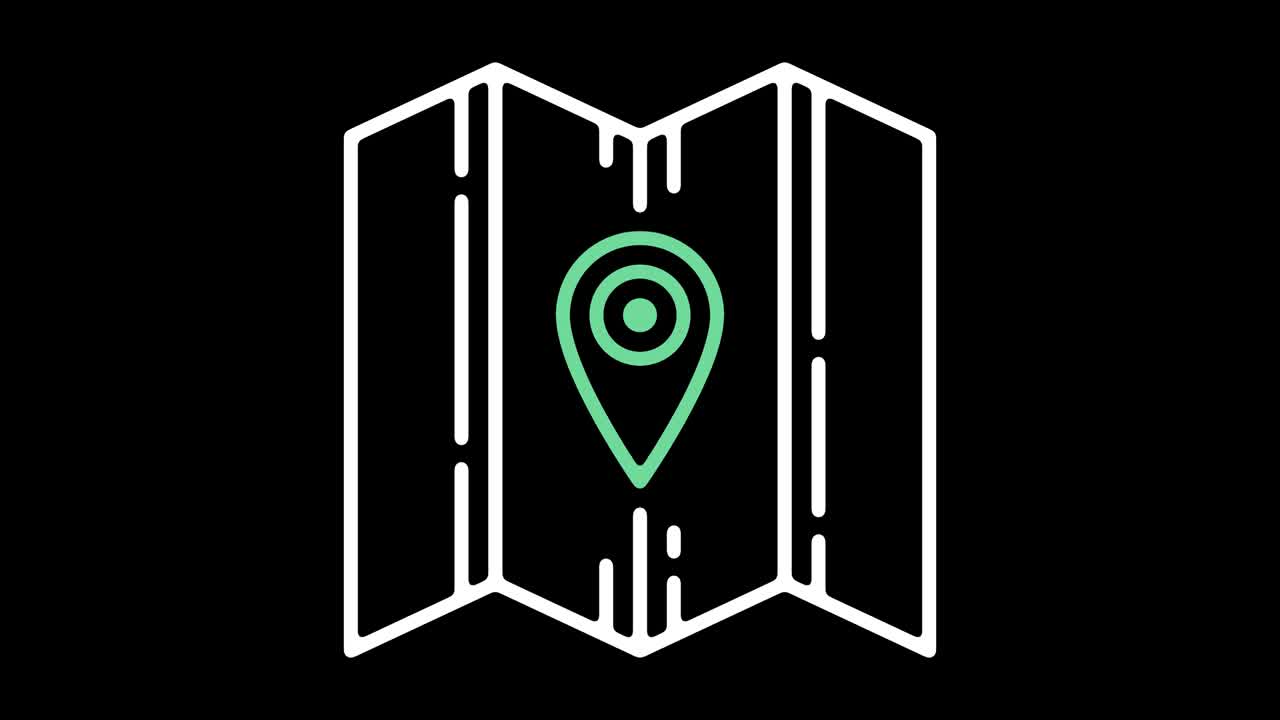 instrucciones de conducción animación del icono de la línea con alfa