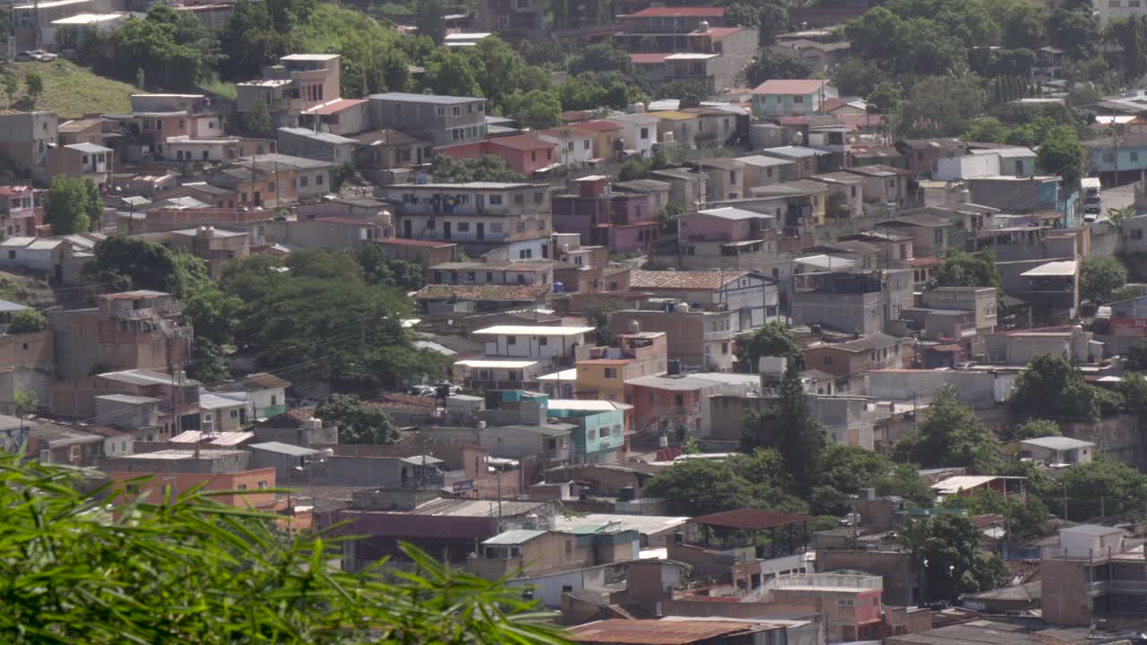 View of poor neighborhood in the hills of Tegucigalpa with high rates of violence. Honduras.