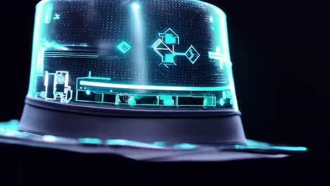 futuristic glowing hat