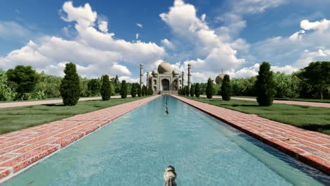 slow clouds over amazing taj mahal