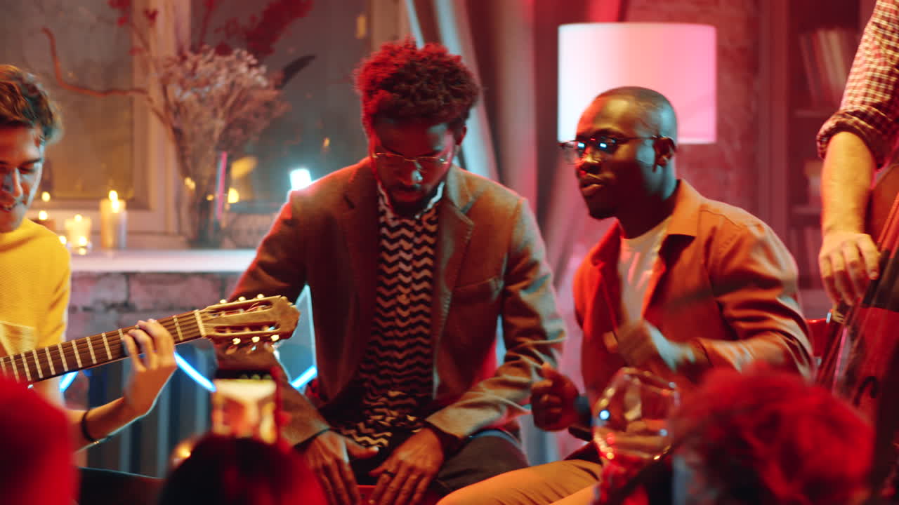 Young Multiethnic Men Doing Live Music Concert