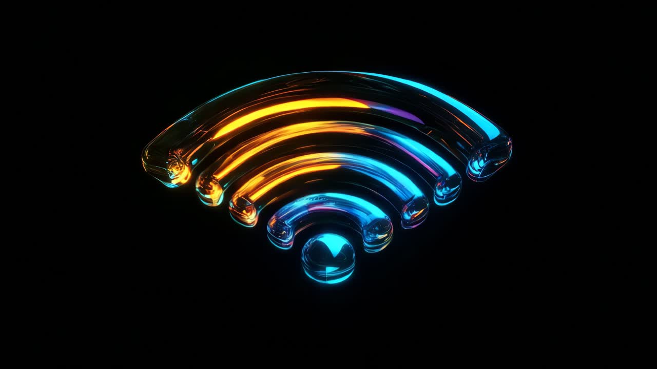 símbolo de wi-fi resumiendo y brillando