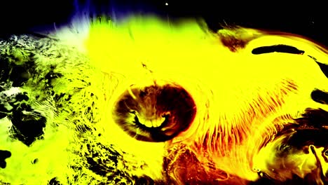 sol brillante tinta colorida y pintura reacción líquida cosmos fondo de la nebulosa