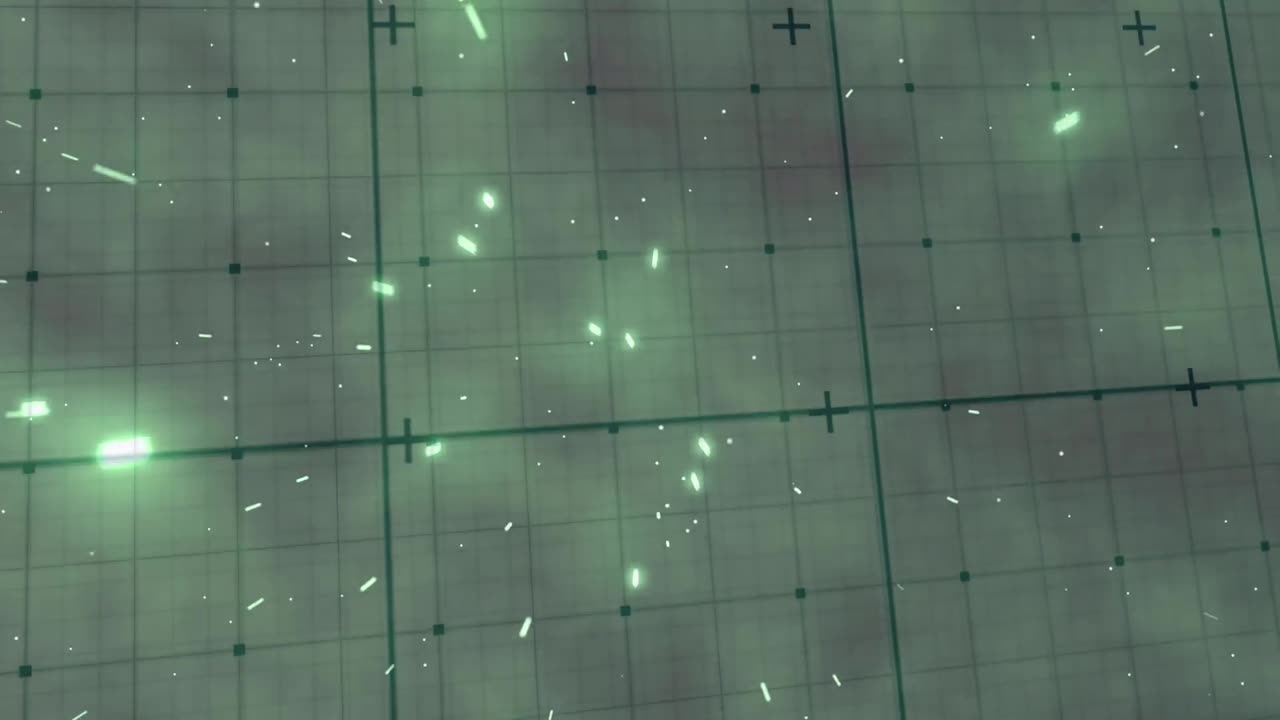 녹색 불빛으로 디지털 화면의 애니메이션