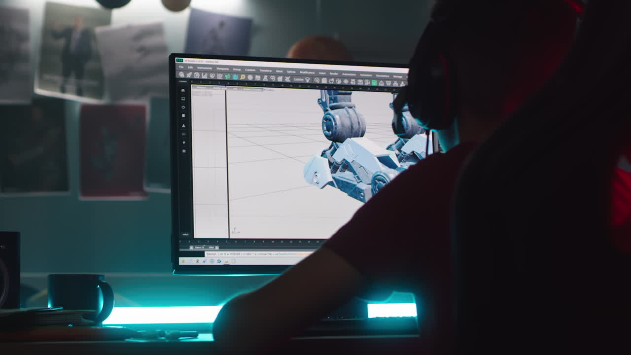 3D Modeling Session at Night