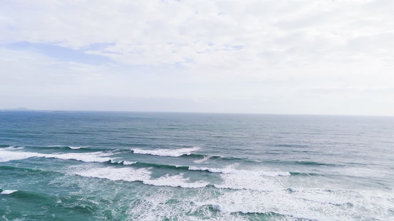 Aerial View Dolly of the Sea in Tuy Hoa.