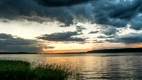 sunset time lapse beautiful evening landscape video loop