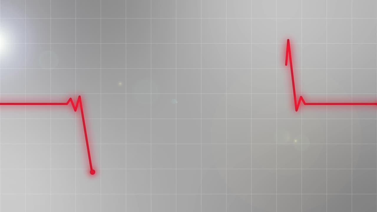 프레임을 가로지르는 추상적인 심장 박동 선입니다.