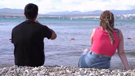 couple relaxing on the beach