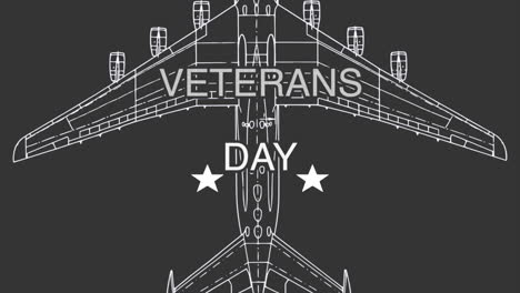 Día-De-Los-Veteranos-Con-Avión-Y-Estrellas