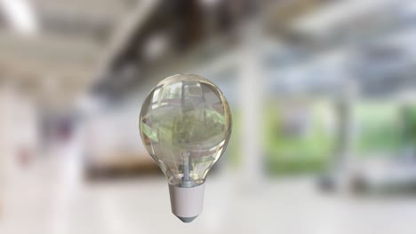 animation of light bulb spinning over interiors background