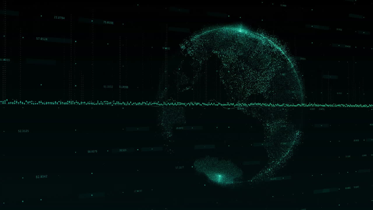 Forming network connections, digital globe with data points and animation lines