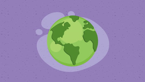 animación del planeta verde del mundo ecológico