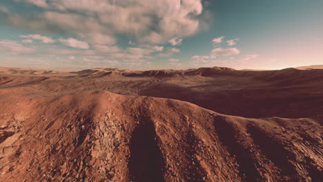 sunset over the sand dunes in the desert