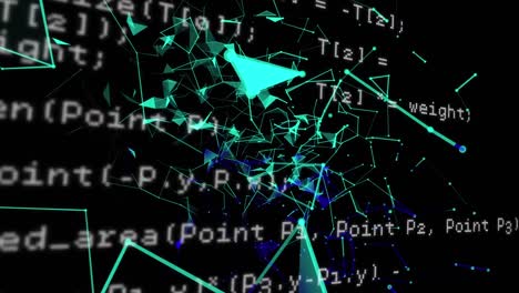 data processing against plexus networks on black background