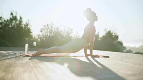 yoga, zen and relax with woman in nature