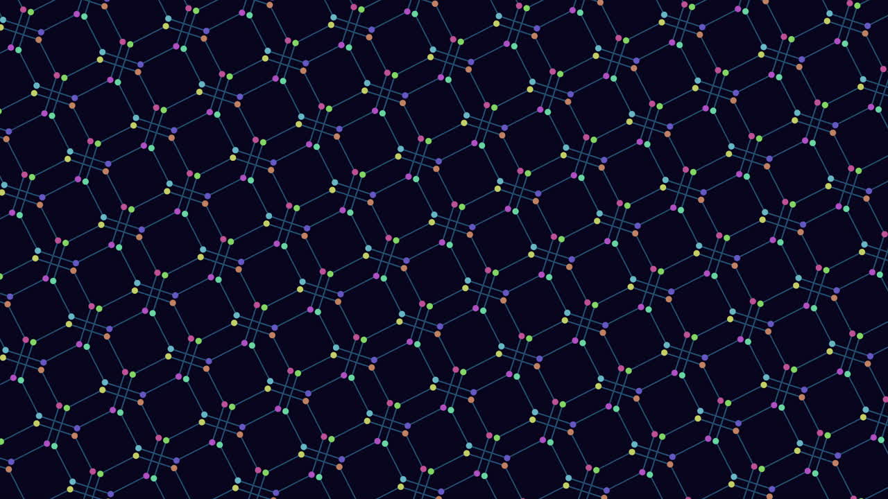 Connected black and blue grid with white lines