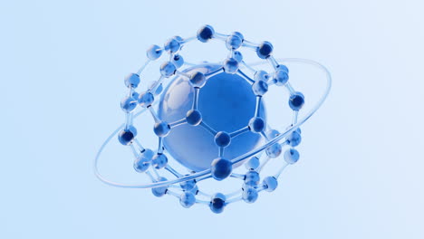 abstract 3d illustration of a blue molecule