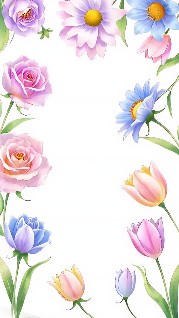 Beautiful Watercolor Flower Animation Background 4K