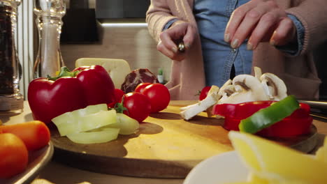 preparing vegetables and other ingredients for cooking