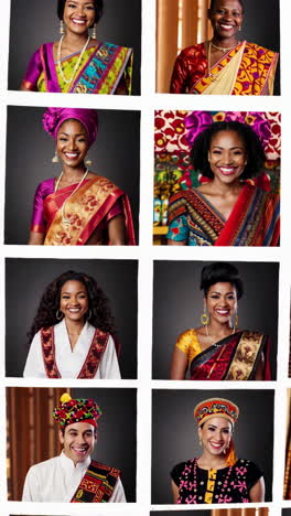 diverse portraits of women in traditional attire