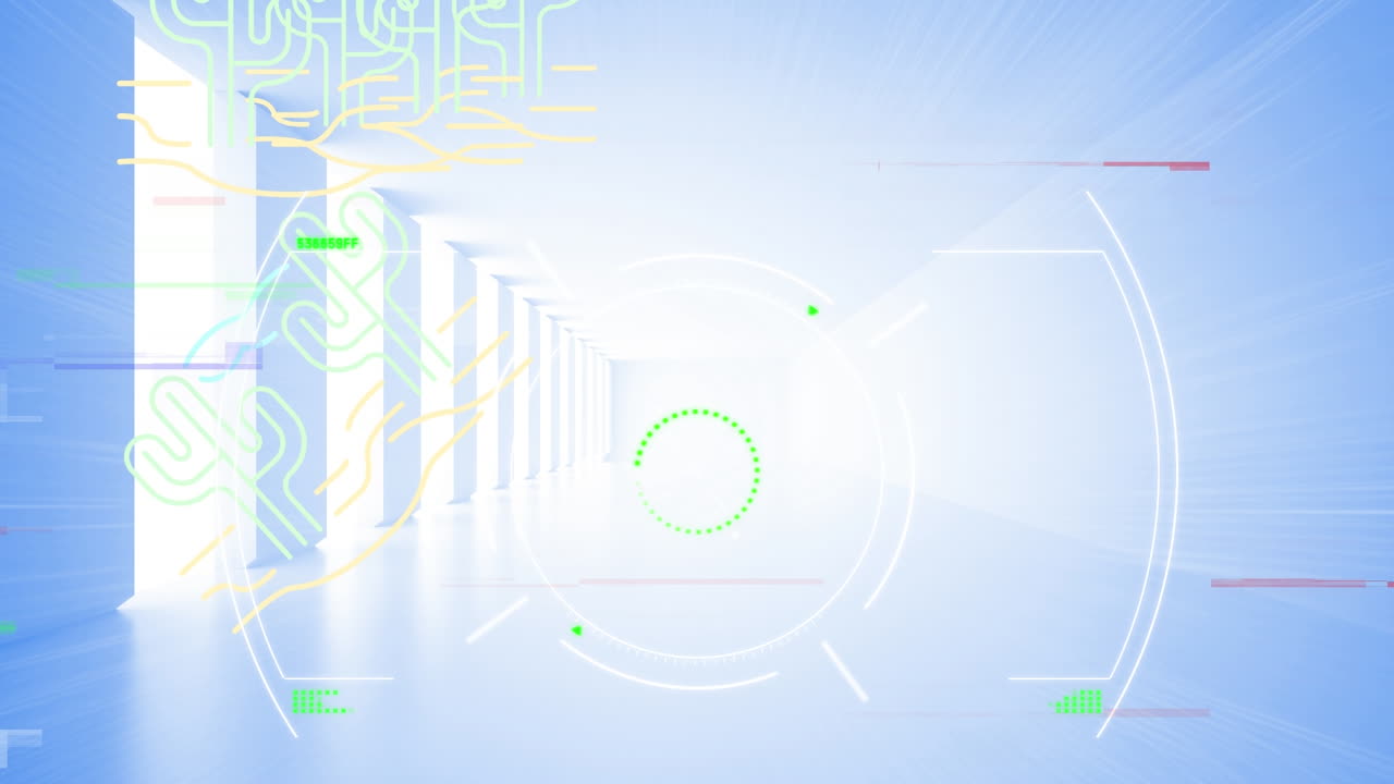 파란색과  ⁇ 색의 추상적인 배경에 대한 간섭과 데이터 로딩의 애니메이션