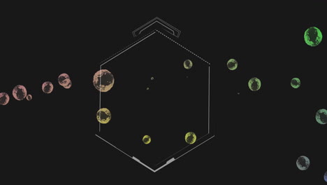 animation of data processing over green bubbles