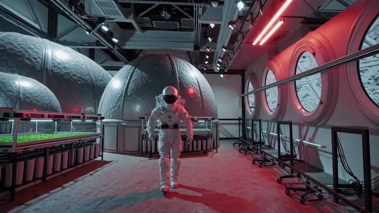 Astronaut in a Lunar Space Farm