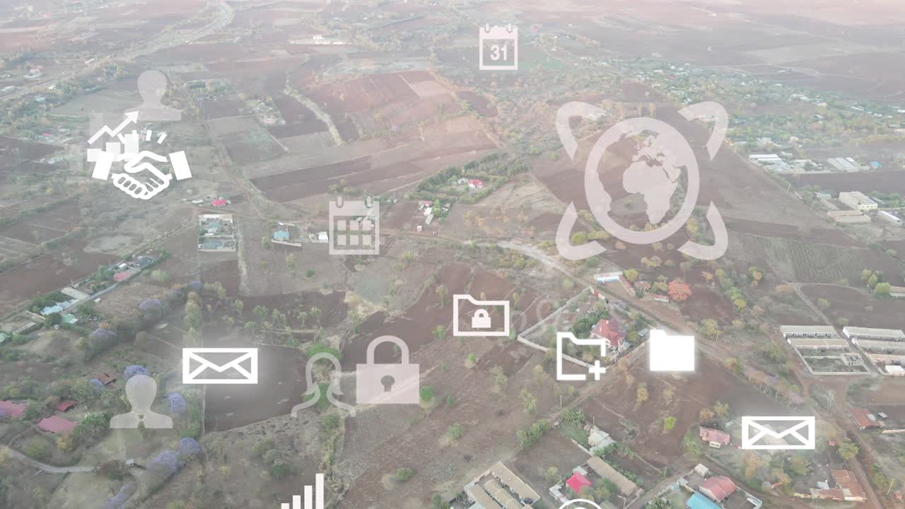 vista de paisaje de la ciudad-drone