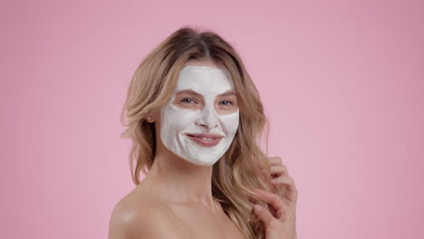 woman with facial mask