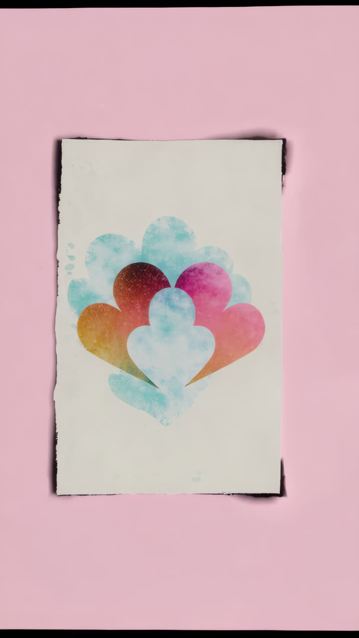 Colorful Abstract Heart Shapes Art