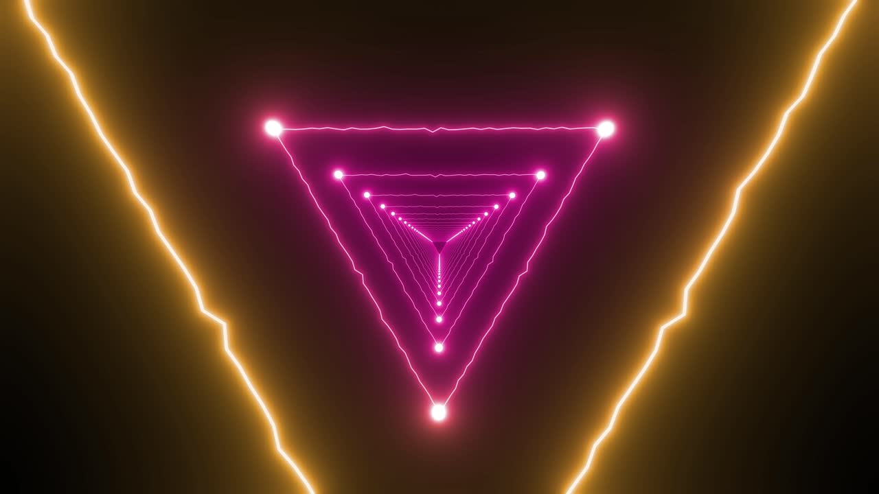 visuales del túnel del triángulo de neón