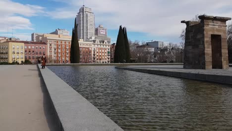 debod temple at west park in madrid - the templo de debod