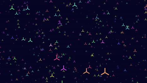 vibrant triangles create striking pattern on dark canvas
