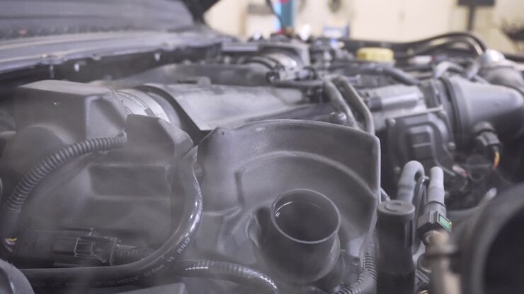Car engine is starting to smoke and burn