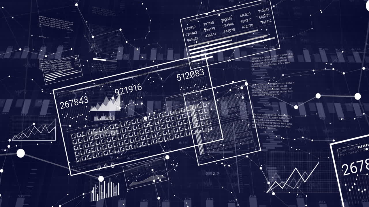 Analyzing digital data, person creating graphs and charts on computer screen