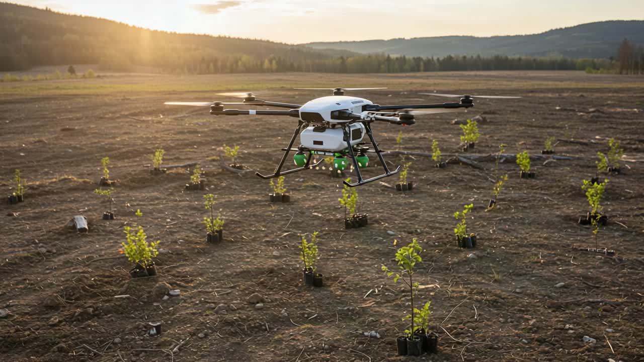 Innovative Drone Technology in Action: Transforming Reforestation Efforts by Planting Saplings in Disturbed Landscapes with Precision and Efficiency