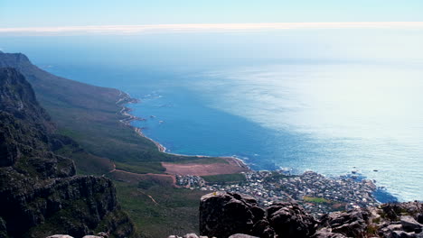 scenic view from table mountain over twelve apostles and atlantic coastline