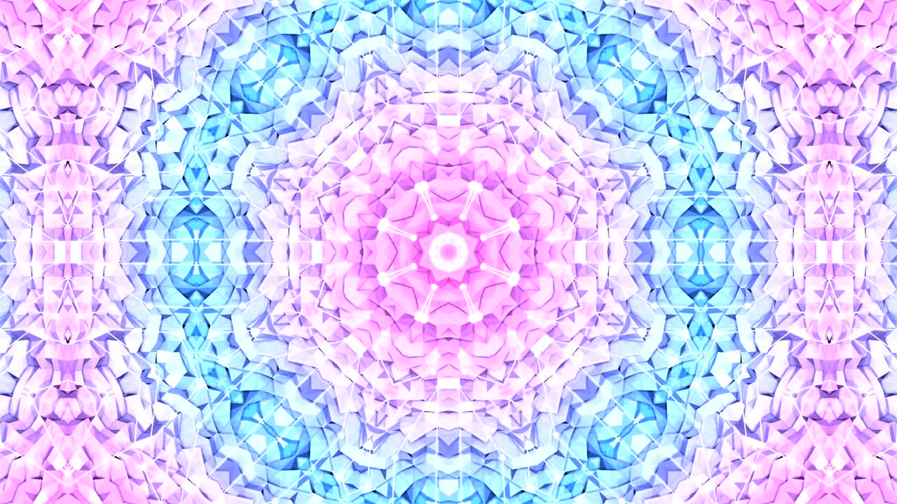 fondo en bucle de estilo low poly abstracto. animación 3d sin costuras en 4k. colores de gradiente modernos. superficie low poly con geometría circular con cuadrícula negra v3