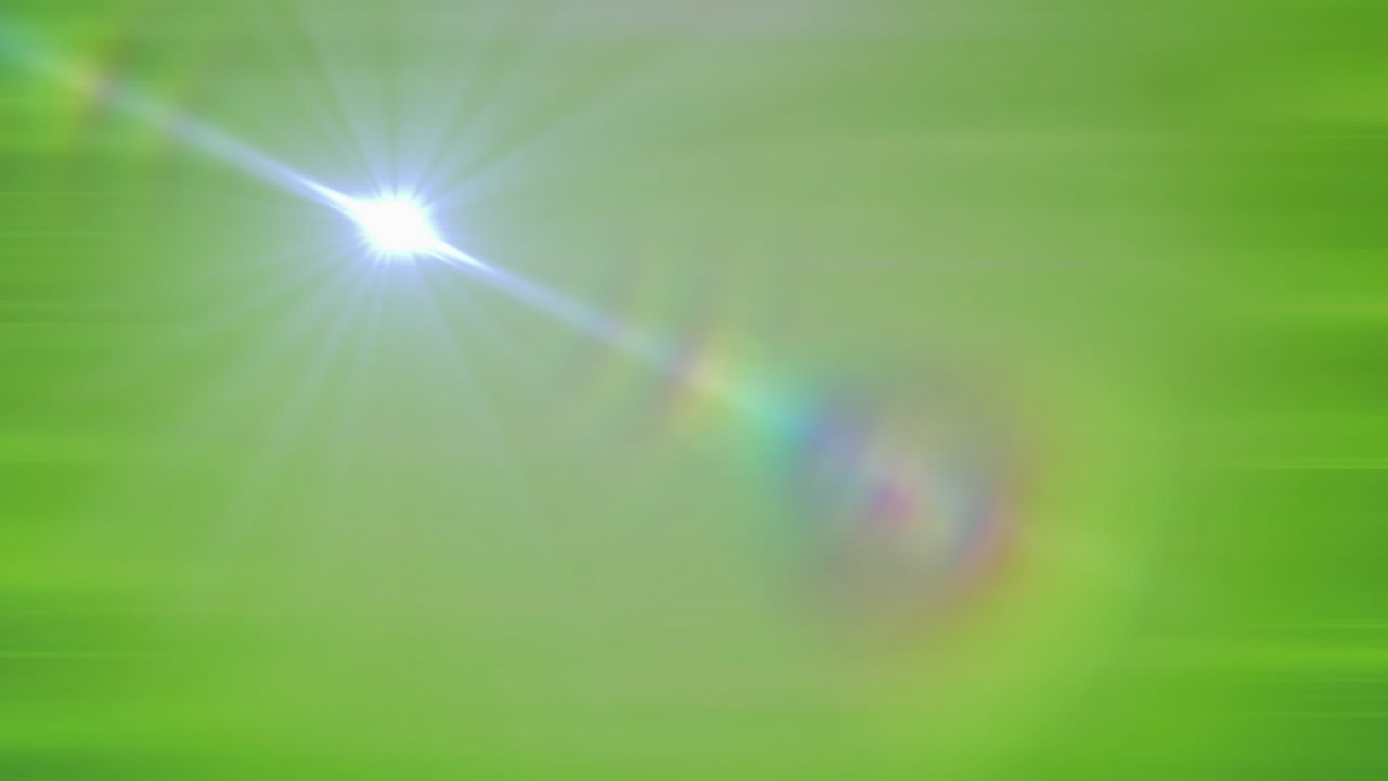 estrella brillante que se mueve en línea recta sobre un fondo de gradiente verde