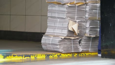 newspaper sales on the street in 4k slow motion 60fps