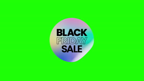 black friday graphic chrome silver sticker element with green screen key background