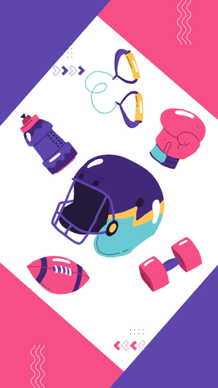 손으로 그린 스포츠 클럽 템플릿 디자인의 모션 그래픽